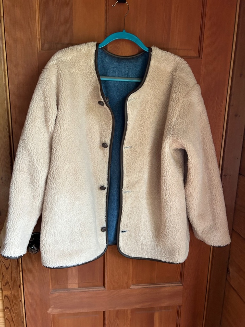 Madewell Reversible Denim Sherpa Jacket (NEW) (women's size large)